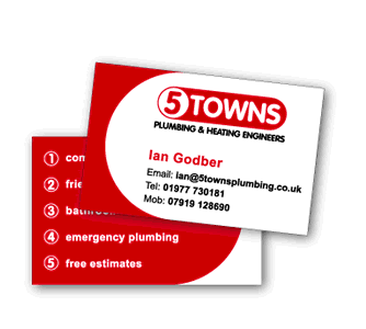 5 Towns business card design