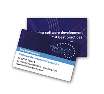 spiral consulting business card design